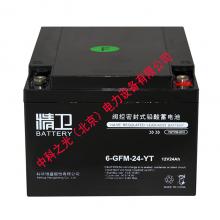 科华精卫蓄电池6-GFM-24 12V24AH铅酸免维护UPS不间断电源电池